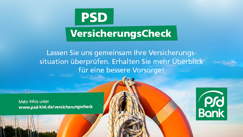 Welche Versicherungen sind für Sie wichtig? Lassen Sie uns gemeinsam Ihre Versicherungssituation überprüfen. Erhalten Sie mehr Überblick für eine bessere Vorsorge! Mehr Infos unter psd-kiel.de/versicherungsc…