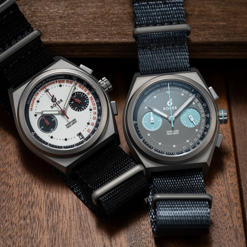 Uber-tough build with a pulsometer and respiratory scale on its dial, inspired by brave healthcare professionals during the pandemic. #FieldMedic #beBOLDR