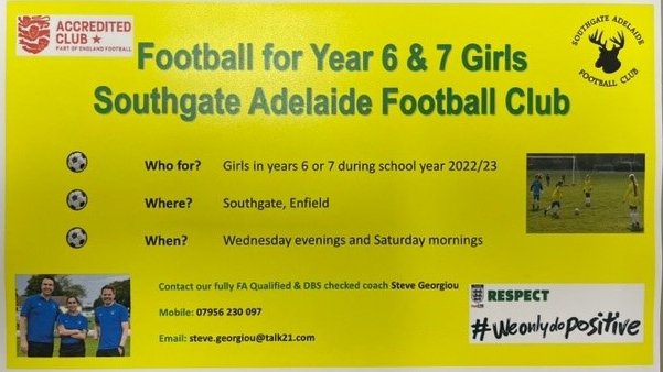 arnie_106's tweet photo. #SouthgateAdelaideFC is looking for Year 6 &amp; 7 girls (this current school year) to join their team....⚽
#weonlydopositive
Please make contact with Steve Georgiou if interested 
@AshleyPageLtd are proud sponsors of this team https://t.co/0ADYHQFFb7