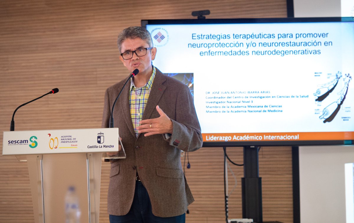HNParaplejicos's tweet photo. Un conferencia del Dr. Juan Antonio Ibarra, sobre Estrategias terapéuticas para promover neuroprotección y/o la neurorestauración en enfermedades neurodegenerativas” primera iniciativa del convenio entre el @HNParaplejicos  y la Universidad  @anahuac #neurociencia https://t.co/hDspFY3tEk