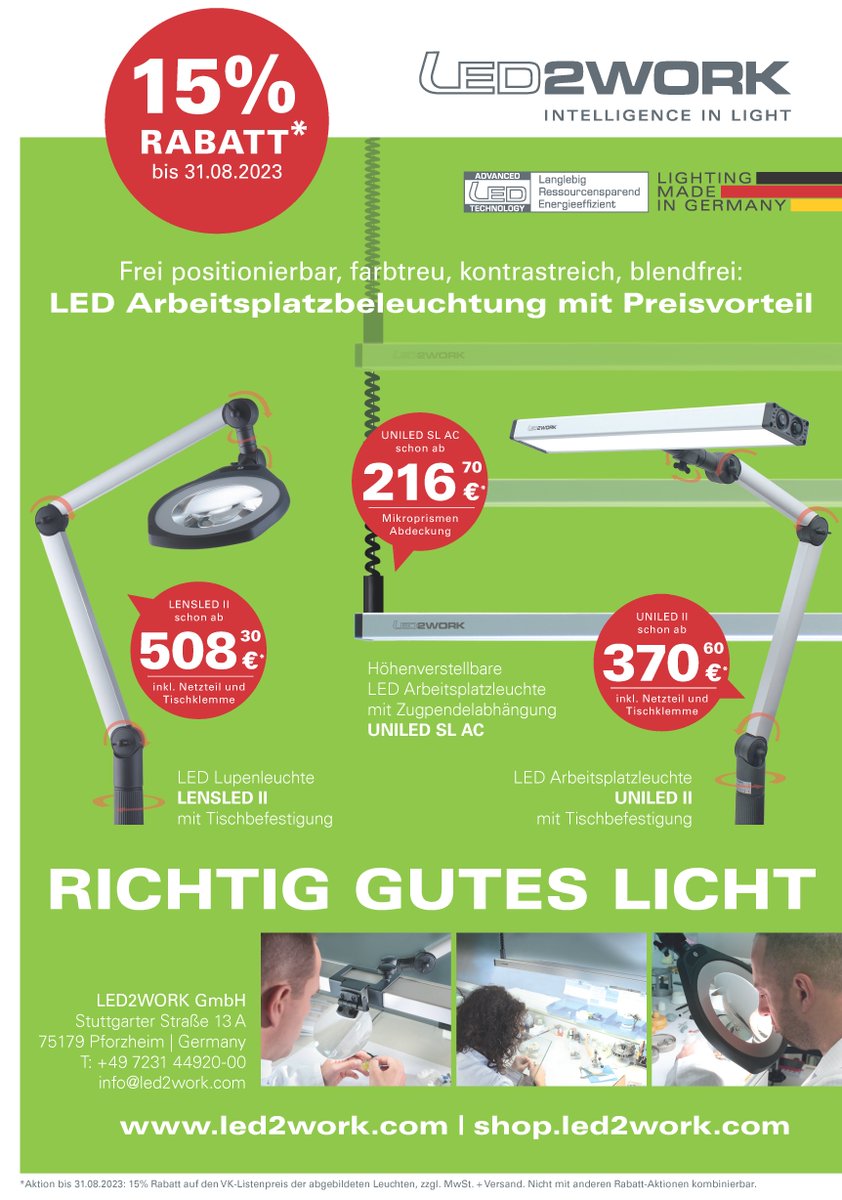 🎉💡 15% Rabatt auf LED Arbeitsplatzbeleuchtung - Jetzt zugreifen! - mailchi.mp/led2work/15-ra…