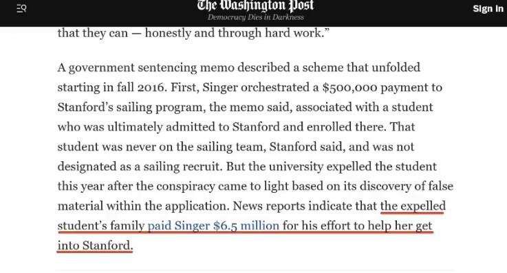 Asian family paid Stanford to let their kid attend school. Sounds a lot like them Lori Loughlin and them other celebs https://t.co/pxKU2K2H71