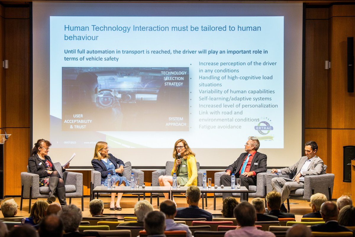 Safety takes center stage at #ERTRAC2023! The #RoadSafety session discussed the latest #research efforts and addressed vulnerable road users, human factors, HMI, and CAD #safety. Together, we're committed to make mobility safer for all.