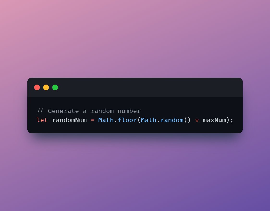stefcodes's tweet image. 📢 Thread: The 10 Most Popular JavaScript Code Snippets 🧵

JavaScript is a powerful programming language used in web #development. Here are 10 popular #JavaScript #codesnippets that every developer should know:

1️⃣ Generate a Random Number