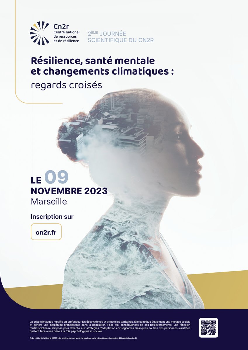🗓️ A vos agendas ! Nous organisons notre 2ème journée scientifique le 09/11 à Marseille et en visio/direct. De nombreux intervenants seront présents pour alimenter le débat sur la place de la santé mentale dans la crise climatique actuelle. 
+ d'infos sur bit.ly/3D6rigY