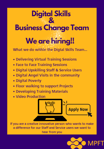 Digital Training MPFT (NHS) (@mpftangels) on Twitter photo We are Hiring !!!..
Come and join a fantastic team of innovative creative people who make a difference to both our Staff & Service Users lives daily!
If you have any questions drop me an email to Lucy.Roberts@mpft.nhs.uk
Apply Today ✨
healthjobsuk.com/job/UK/Staffor… We are Hiring !!!..
Come and join a fantastic team of innovative creative people who make a difference to both our Staff & Service Users lives daily!
If you have any questions drop me an email to Lucy.Roberts@mpft.nhs.uk
Apply Today ✨
healthjobsuk.com/job/UK/Staffor…