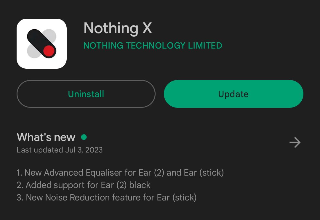 Antonio_Luis's tweet photo. Nothing X app update! 👂2️⃣⚫
@nothing #nothingx #update #ear2 #earstick https://t.co/eaIvRArCeN