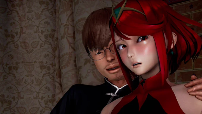 あげるものがいまいち浮かばないので作ってたゲームのイベントCG 