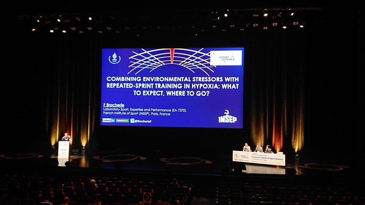 Historical, current &amp; future insights of repeated sprint training in hypox by <a href="/GregoireMillet1/">Gregoire Millet</a>, <a href="/BrocherieF/">Franck Brocherie 🏒🏉👟↔️🏔️☀️↔️💪🩸🫀</a> &amp; <a href="/anakatesousa/">Ana Sousa</a> at <a href="/E_C_S_S/">ECSS</a>

- 10 years of RSH ✅ 

- Combined RSH &amp; nitrate ✅ 

- Combined RS training in ⛰️+🔥= performance ⬆️?