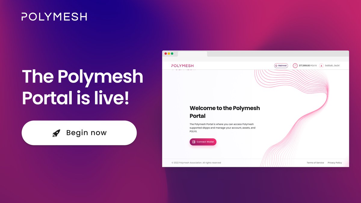 📢 NOW LIVE: THE POLYMESH PORTAL 📢

Introducing the Polymesh Portal 💻 🖱  
a new interface for interacting with an account on Polymesh 👩‍💻 👨‍💻 

Available on desktop 🖥 and mobile📱 

Explore it now! Click the link 👇 

portal.polymesh.network

#BlockchainNews #CryptoNews #DeFi