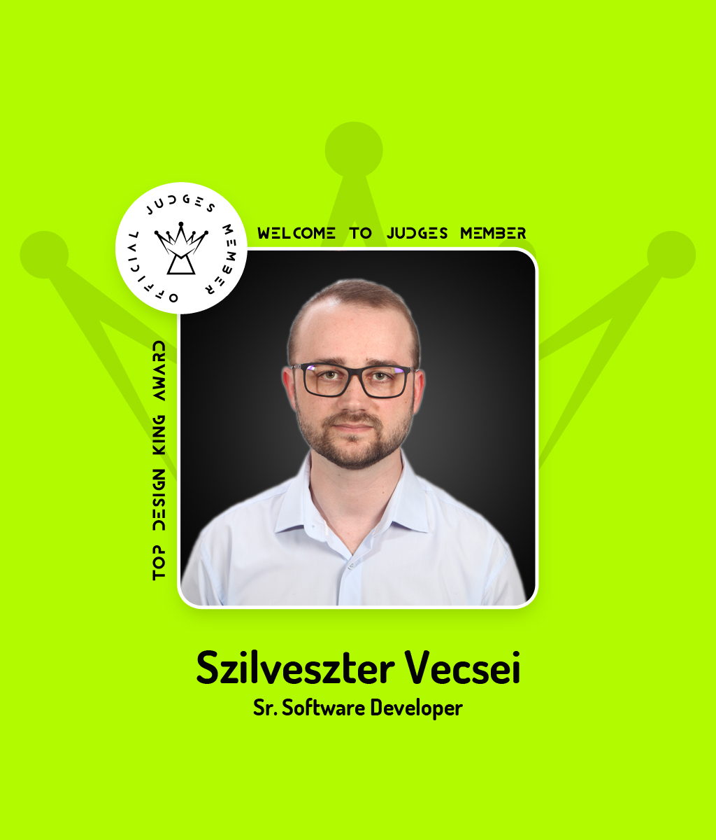 We're happy to share that Szilveszter Vecsei <a href="/VecseiSzilvesz1/">Vecsei Szilveszter</a>, Sr. Software Developer At WesztyWeb has been selected as Top Design King Awards jury. We admire you that you are the part of our group.
topdesignking.com/judges/86/szil…

#topdesignking #jury #judges #juryteam #awards
