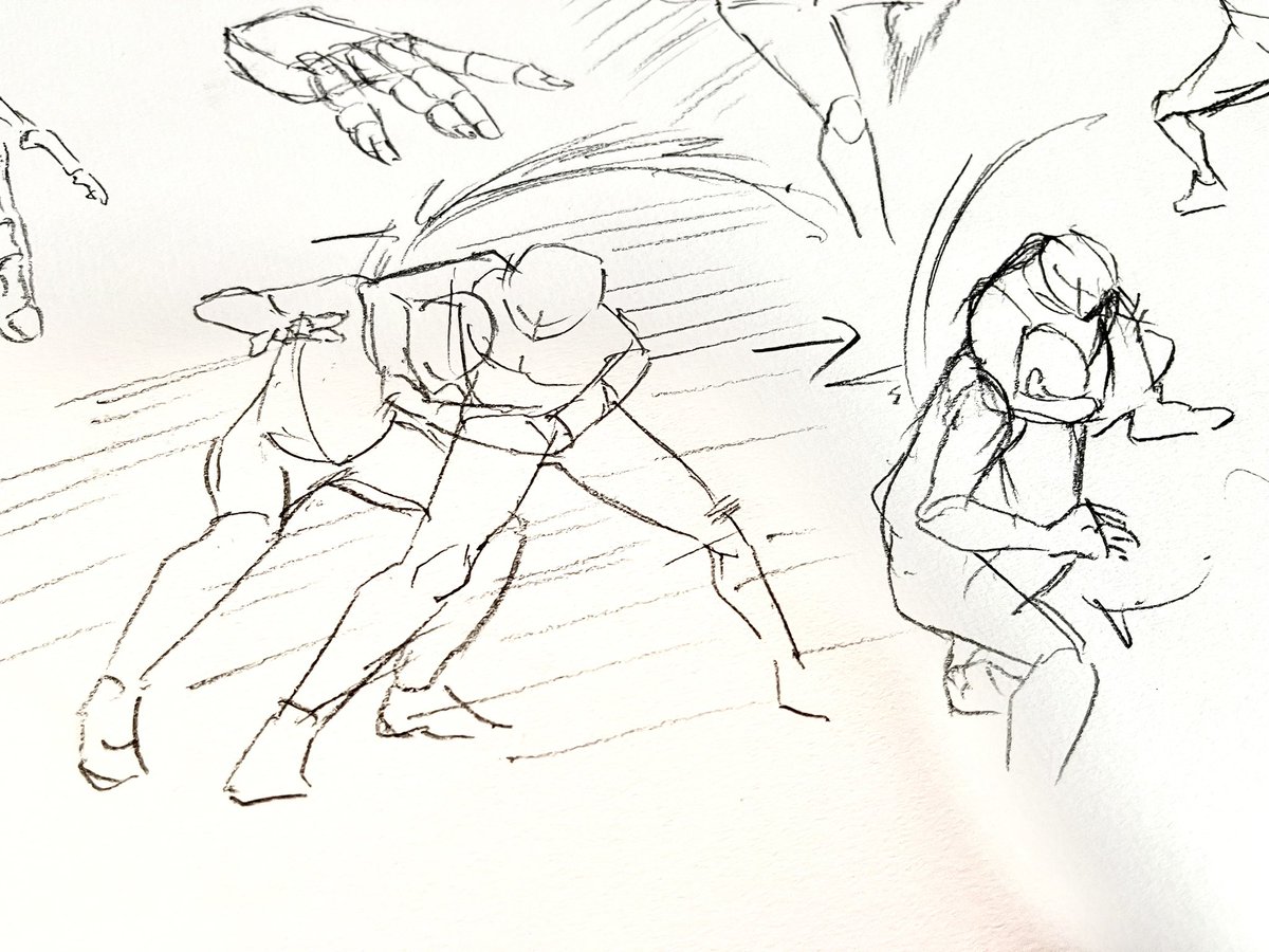 動画のアクションシーンを、カメラの位置を変えて描いてみたりしてみたりなどしてみたりみたりする（酔っ払い）
マンガっぽく動きわかる線も描いてみたりみたりだよー https://t.co/zRMzTpwTbb