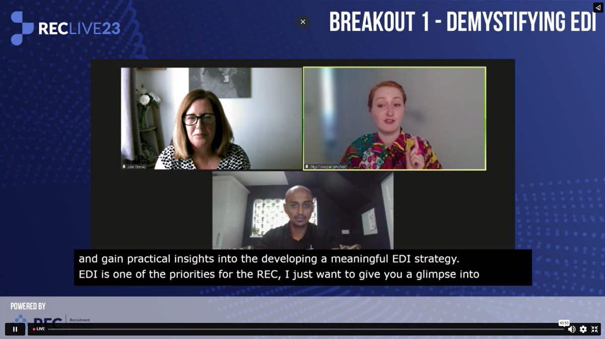RECmembers's tweet photo. Thanks to all Break out session speakers at #RECLive23 on 'Demystifying EDI', 'The sustainable recruitment firm' and 'Don't let your supply chain let you down'

Some great take aways from Julie Dennis (@acasorguk) Abdul Mozzamdar @OlgaFranczak Don't let your supply chain let you down @UKDirectorLME @seeleyharris Lorraine Laryea @CGudrun Anna Kelly (@Murray_McIntosh) 

Breakout 1 - Demystifying EDI

“Building an EDI strategy is not easy, but focusing on why you are doing this and why you are not. Be fully transparent with your staff.

Your first step in the EDI process should be led by the data, look internally gather insights and ask your staff what they are looking for and what the culture is.
The most successful EDI strategy is set up like project plan and has clear accountability, goals and deadlines"

Julie Dennis
Head of Inclusive Workplaces Policy
Acas

“If you want to make a change in your organization it always starts from the top.

Involving your staff is really important and highlighting lived experience is better than an email to all in the company about important festivals.

There is an educational piece around bringing more women into the construction business and having to understand if the opinion of the hiring individual or the company"

Abdul Mozzamdar
Group Social Value Director
Build a Career

Breakout 2 - Don't let your supply chain let you down

"The problem with umbrella companies is mainly the loss of revenue that these people are taking away from the exchequer.

Looking at the push towards umbrella companies that was quite dramatic in 2021.

The worker doesn't really have a choice in how they're paid and they don't understand the set up. The loan charge for example has been an absolutely awful situation for workers who have found themselves caught up.

One of the main areas I was campaigning on was holiday pay.

I think it needs to be actively policed. I think HMRC needs to step in on things like holiday pay in much the same way they do on National Minimum Wage

With an umbrella company if it looks too good to be true, it is!"

Rebecca Seeley Harris
Independent Employment Status, Off-payroll & IR35 Expert
Re:Legal Consulting Ltd.

"Government is aware of the issues that are applying both in terms of workers rights and the tax and fraudulent behaviour and is looking for how to take it forward

How AI is being used in this space, it's a huge enable but what are the risks?

Care is a sector that concerns me a great deal partly because of the impact on the workers but also care is a sector providing assitance to vulnerable people.

As soon as you say this is the definition of an umbrella company you'll find clever people who can slide around that definition. I'm not saying you shouldn't have statutory regulation but I am saying that is only part of the solution.

What I see is workers being exploited in sectors of the market where there are shortages of labour

Try and focus regulation on the harm rather than the means, for the the harm is all about exploitation of workers. The harm is about the lack of transparency for who is responsible for what

The regulators do need messages coming from businesses about what you think would work best in your space.

I think looking at the risks to your business is really important. "

Margaret Beels OBE
Director of Labour Market Enforcement
BEIS

"A strong message here is that everyone in the supply chain has some responsibility to look at their relationship with everyone they are interacting with.

I remember when I came into this industry umbrella companies weren't used to the same volume they are now."

Lorraine Laryea
Chief Standards Officer
REC

Breakout 3 - The sustainable recruitment firm, what does Net Zero mean for recruitment?

"In previous energy transitions, women have often missed out as the transition has progressed.
Its people in parts of the country that need support in being industrialised, that are at risk of job security.

Research has shown that particularly amongst millennials, people are willing to take a pay cut to work somewhere that addresses climate anxiety.

I would like govt to make it easier for people to be able to invest in their current and developing workforce. To be able to do that, we need to join up govt departments and to address systemic issues collectively."

Gudrun Cartwright
Climate Action Director
Business in the community

"Specific impacts are going to be based on regional context as well as policy frameworks.

Leadership should be bringing in the opportunities for upskilling and reskilling.

Something that is both net zero and labour market related is public transport... but the problem with public transport is the cost of that. Public transport needs to be more financially accessible and viable. public transport and the cost of that is what we need to address."

Anna Kelly
Senior Consultant – Policy, Public Affairs & Strategic Communications
Murray McIntosh