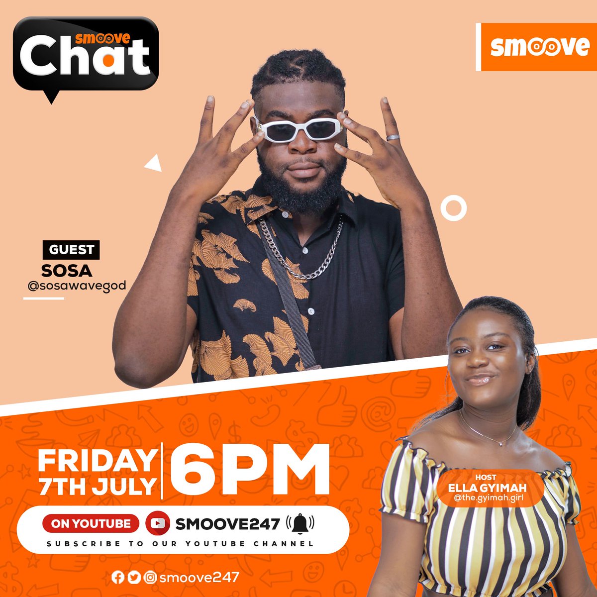 smoove247's tweet photo. We’ll be having Gyakie’s hit producer, @sosawavegod , on episode 6 of Smoove Chat this Friday. Stay tuned!  

#SmooveChat #SmooveAt3 https://t.co/v7l9NPI3eP