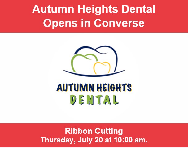The City of Converse Economic Development Corporation (EDC) invites you to celebrate the Autumn Heights Dental Ribbon Cutting Ceremony on Thursday, July 20 at 10:00 am. They are located at the Autumn Heights Shopping Center at 7215 TX-1604, Suite 102. htt
conta.cc/44dmm5U