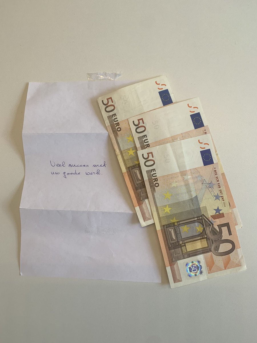 Hoe bijzonder: af en toe stuurt iemand de Nierstichting geld in een envelop! Niet de meest veilige manier, maar kijk dan🙏🏻
