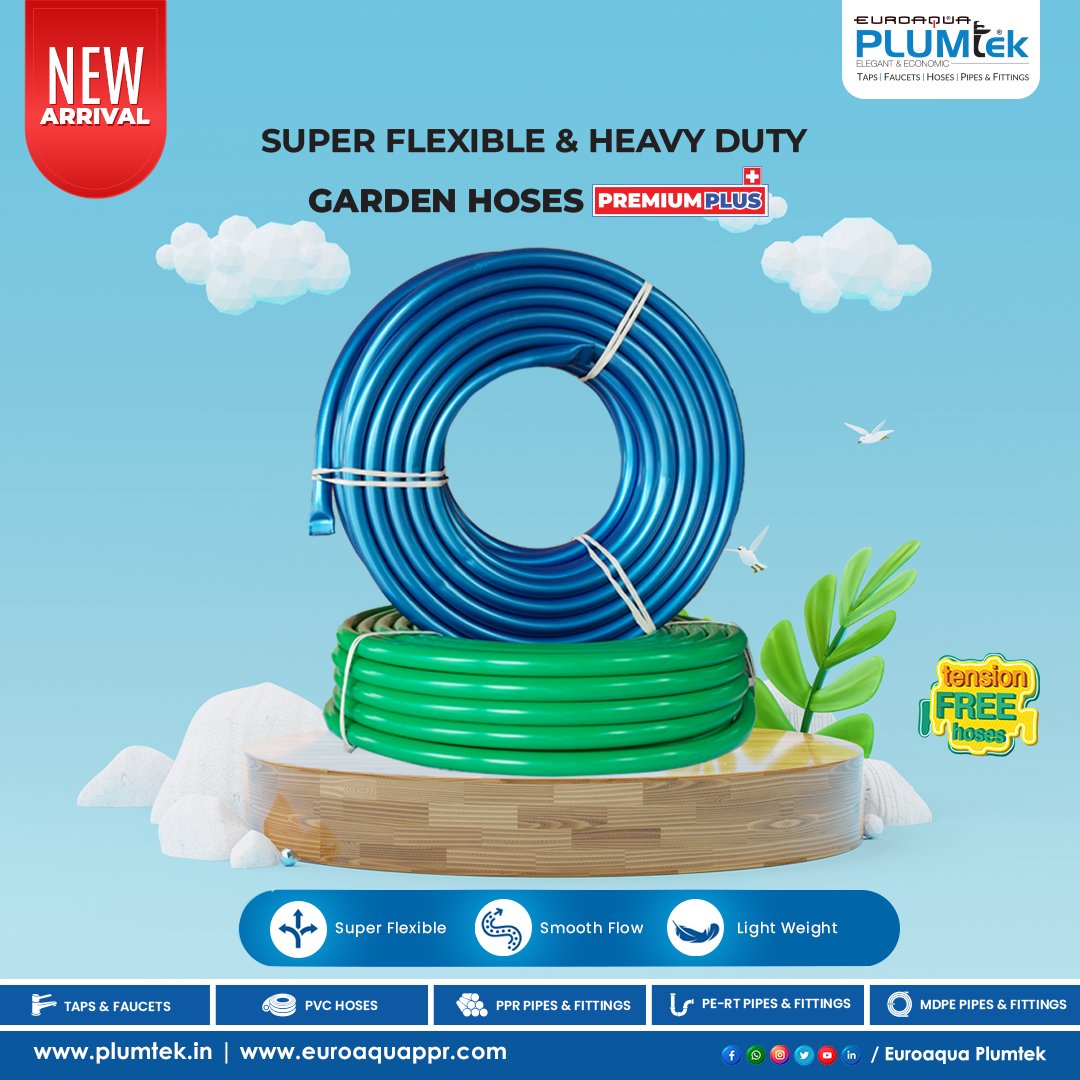 PlumtekMktg's tweet image. New Arrival 📢

Introducing Euroaqua Plumtek's latest addition - Super Flexible and Heavy Duty "Garden Hose Premium Plus"

#gardenhose #hose #plumtek