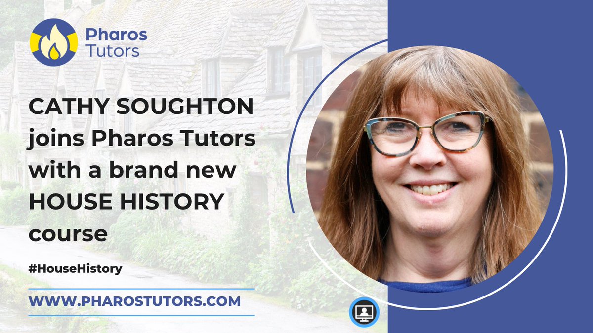 We are delighted to announce that Cathy Soughton @BucksResearch has joined us as a Tutor. Cathy is known in the genealogy community for her expertise in house history and brings to Pharos a brand new #HouseHistory course, booking now:
pharostutors.com/introduction-t…
#HouseHistoryHour