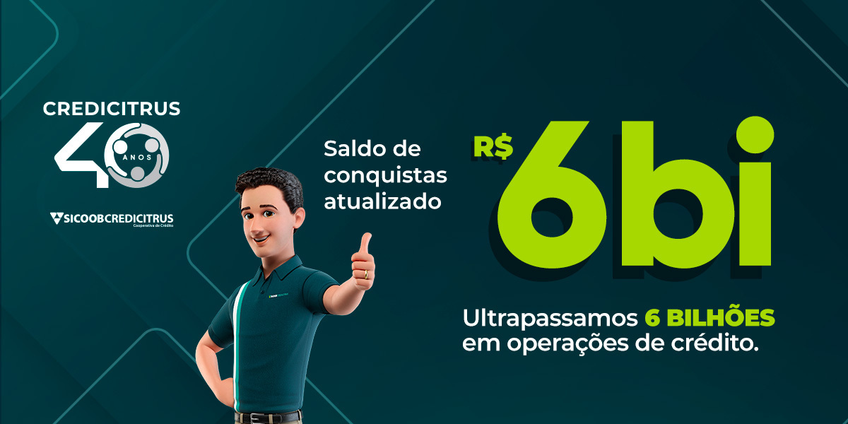 credicitrus's tweet photo. Ultrapassamos R$ 6 bilhões em operações de crédito, e esse marco se deve aos protagonistas da nossa história, nossos cooperados.
Essa conquista é nossa!💚
#credicitrus #6bi #cooperativismo https://t.co/1Reih92oTE