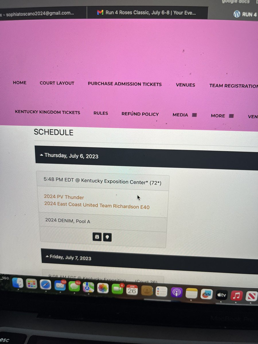 Schedule for today and tomorrow! 

Run 4 the roses, Louisville Kentucky