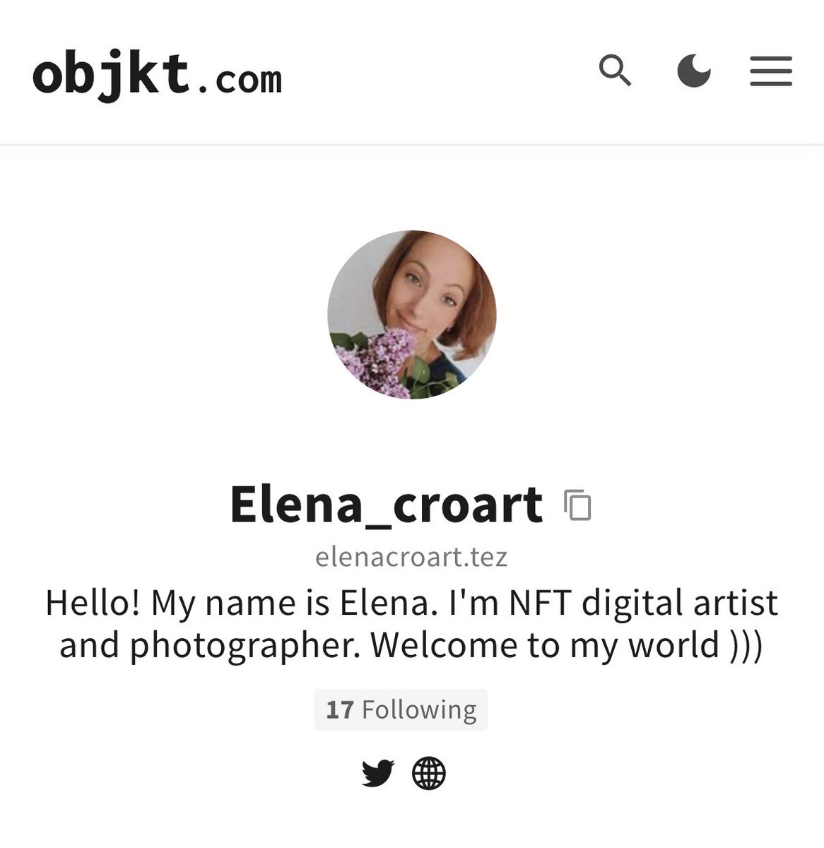 Elena_croArt's tweet photo. I set up my profile on @objktcom. Thank you @226266bamboo for personalised #tezosdomain #gift 🥰💖 https://t.co/WdGcCre4od