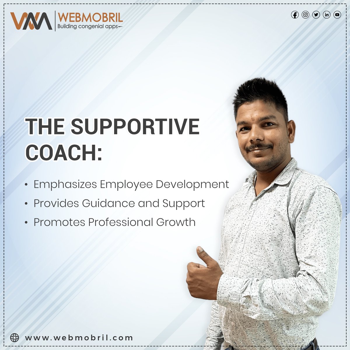 webmobrilinc's tweet photo. There are four types of managers: visionary leaders, results-driven managers, supportive coaches, and collaborative facilitators." In order to create organizational success, inspire, produce goals, develop personnel, and foster collaboration.
.
#ManagerialStyles #LeadershipTypes https://t.co/DpMQuJPO3K