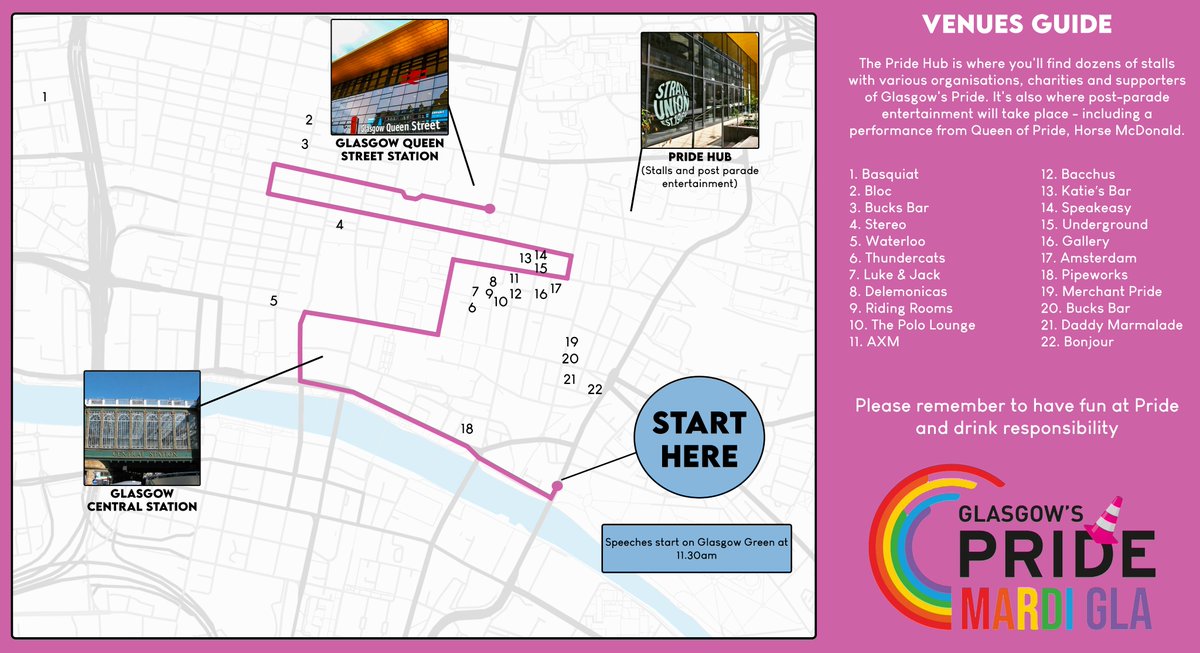 Can you help us share the route for Glasgow's Pride?

Just over a week till we march on the 15th 

#Pride2023 #Glasgow #Scotland #LGBT #LGBTQ #loveislove