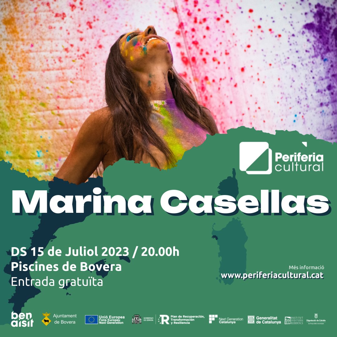 periferia_cult's tweet photo. 🎵 El dissabte 15 de juliol, concert de presentació del nou disc de Marina Casellas "Lorem Ipsum"!

✨ A les 20.00h a les Piscines de Bovera!

@benaisit https://t.co/prluFb2HMY