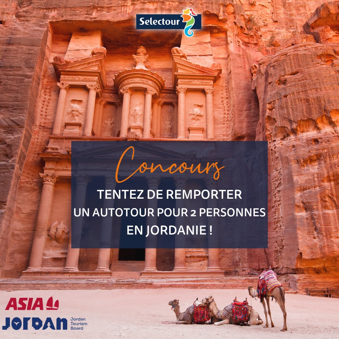 #CONCOURS Participez à notre jeu concours avec nos partenaires <a href="/Asiavoyages/">ASIA</a> et <a href="/VisitJordan/">Visit Jordan</a> et tentez de remporter un voyage pour 2 personnes en Jordanie 🇯🇴 !

Pour tenter votre chance, rdv ici 👉bitly.ws/KDfC