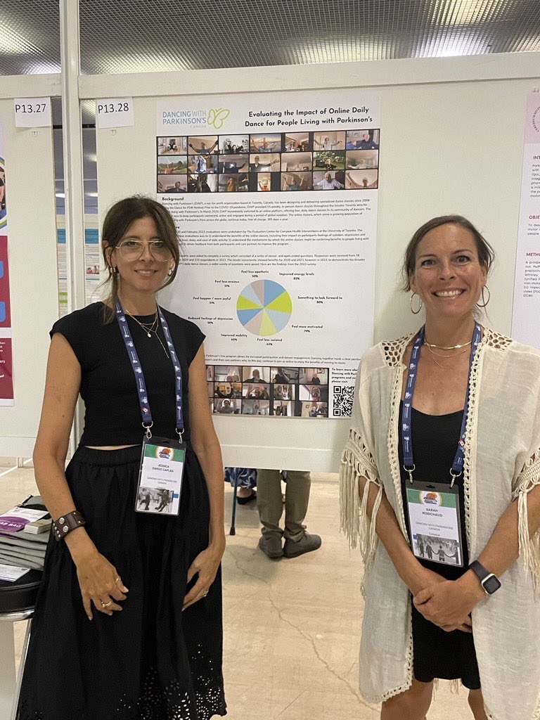 Our partners <a href="/DancingwithPD/">Dancing with Parkinson's (DWP)</a> presenting their poster at #WPC2023. <a href="/sarahrobichau12/">sarah robichaud</a> and Jessica showcased their daily online programming. Learn more here
danceforparkinsons.org