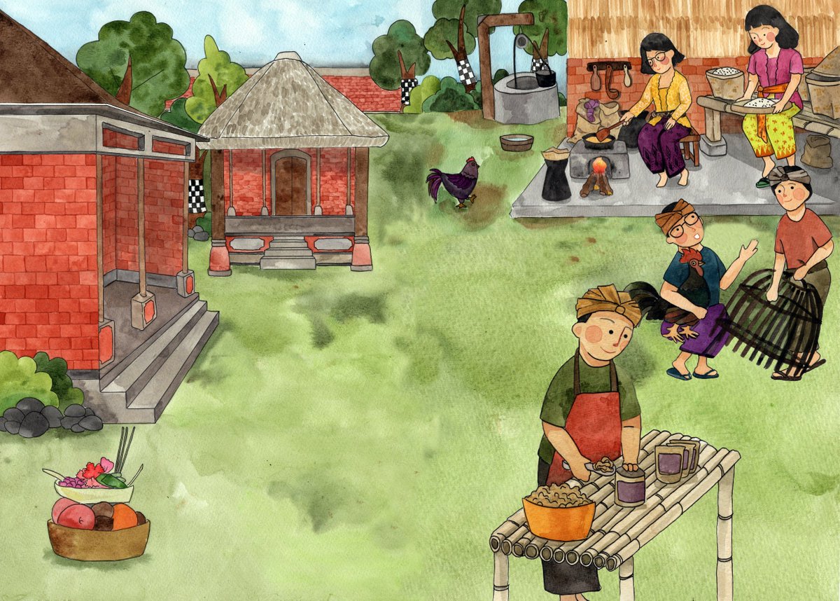 Cerita dikit ttg commissionku ya.
gambar ini aku gambar manual, digambar satu-satu, scan, trus digabungin jadi satu di photoshop deh.
Agak efort emang, tapi tetep dinimkatin prosesnya.

#opencommissions #watercolor #ilustration