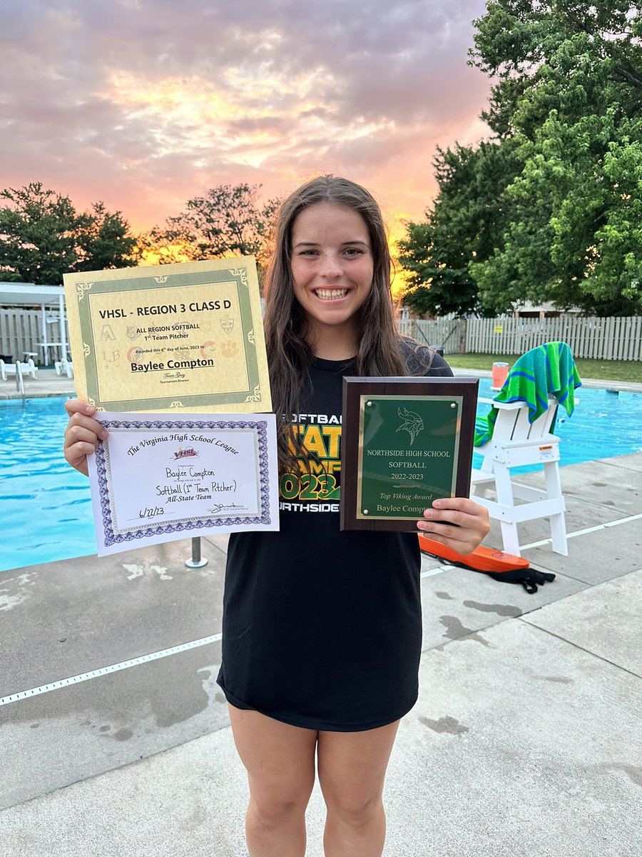 Congrats to Baylee Compton who was the BRD pitcher of the year, first team all region, &amp; first team all state! She won our Top Viking award this year for her outstanding senior year. Best of luck next year as a Maroon! We are so proud of you! <a href="/Bayleecomptonn/">Baylee compton</a>