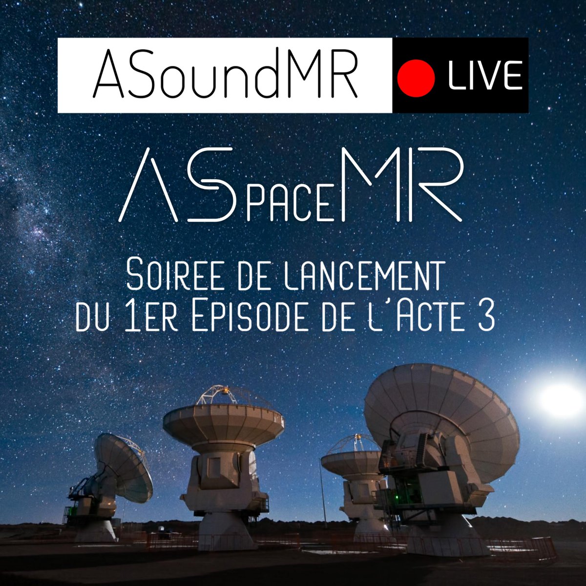 ASoundMR's tweet photo. Le live Twitch d'hier soir est aussi dispo en audio dans le flux d'#ASpaceMR et sur toutes les plateformes de podcast !
#aspacemr #podcast #astronomie #acte3 https://t.co/FF6bD21mam