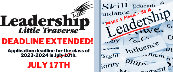 Application Deadline has been extended for the next class of Leadership Little Traverse - they are NOW due by 5:00 p.m. on Monday, July 17th. Find application and program details here
conta.cc/3XDzUVY