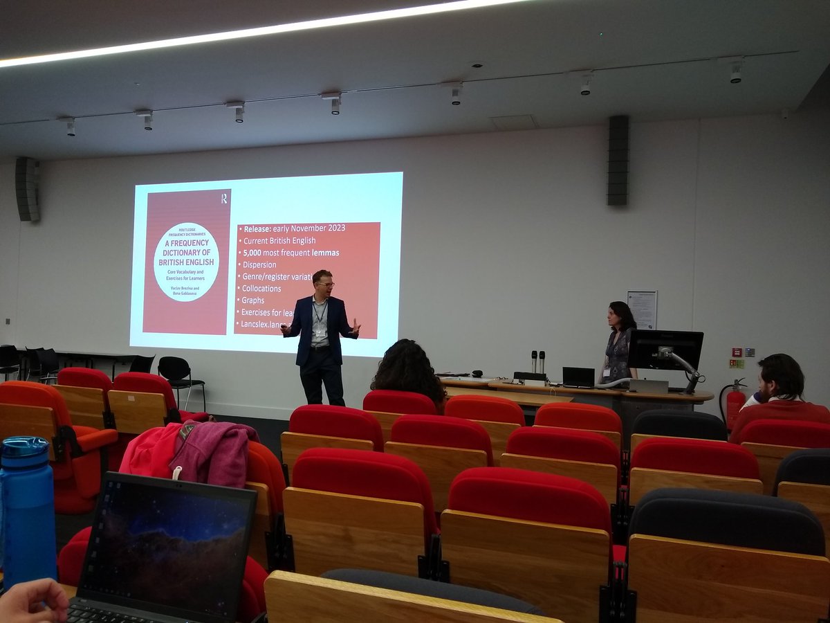 Watching <a href="/vaclavbrezina/">Vaclav Brezina</a> and <a href="/danagablas/">Dana Gablasova</a> presenting methodological considerations for preparing a frequency dictionary of current British English #CL2023 I am very much looking forward to seeing the book published soon!