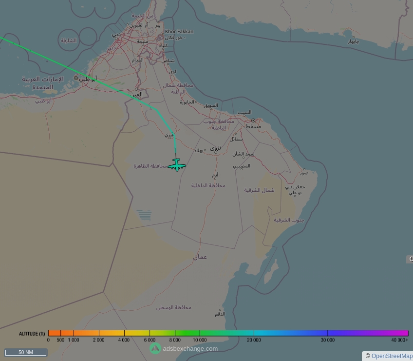 IntelSky_ar's tweet photo. ✈️ طائرة عسكرية تابعة 🇺🇸 للقوات الجوية الأمريكية من نوع #C130 ( Lockheed C-130T Hercules )  تسجيل: 164993 ترميز: #AE03E0 تحمل نداء #CNV536 رصدت الآن فوق 🇴🇲 عمان على ارتفاع ☁️ 15925 قدم.

🔴 للمتابعة مباشرة:
https://t.co/eTu0G29wGR

🖼️ https://t.co/uMwHwOSCnA https://t.co/9Ci7mQjvmw