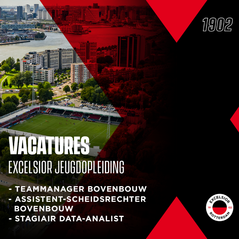 excelsiorrdam's tweet photo. 🆕 𝗩𝗮𝗰𝗮𝘁𝘂𝗿𝗲𝘀 𝗷𝗲𝘂𝗴𝗱𝗼𝗽𝗹𝗲𝗶𝗱𝗶𝗻𝗴!
✔️ Teammanager bovenbouw
✔️ Assistent-scheidsrechter bovenbouw
✔️ Stagiair data-analist

🔗 Interesse? Kijk op onze website ⤵️

⚫️🔴 #samensterk