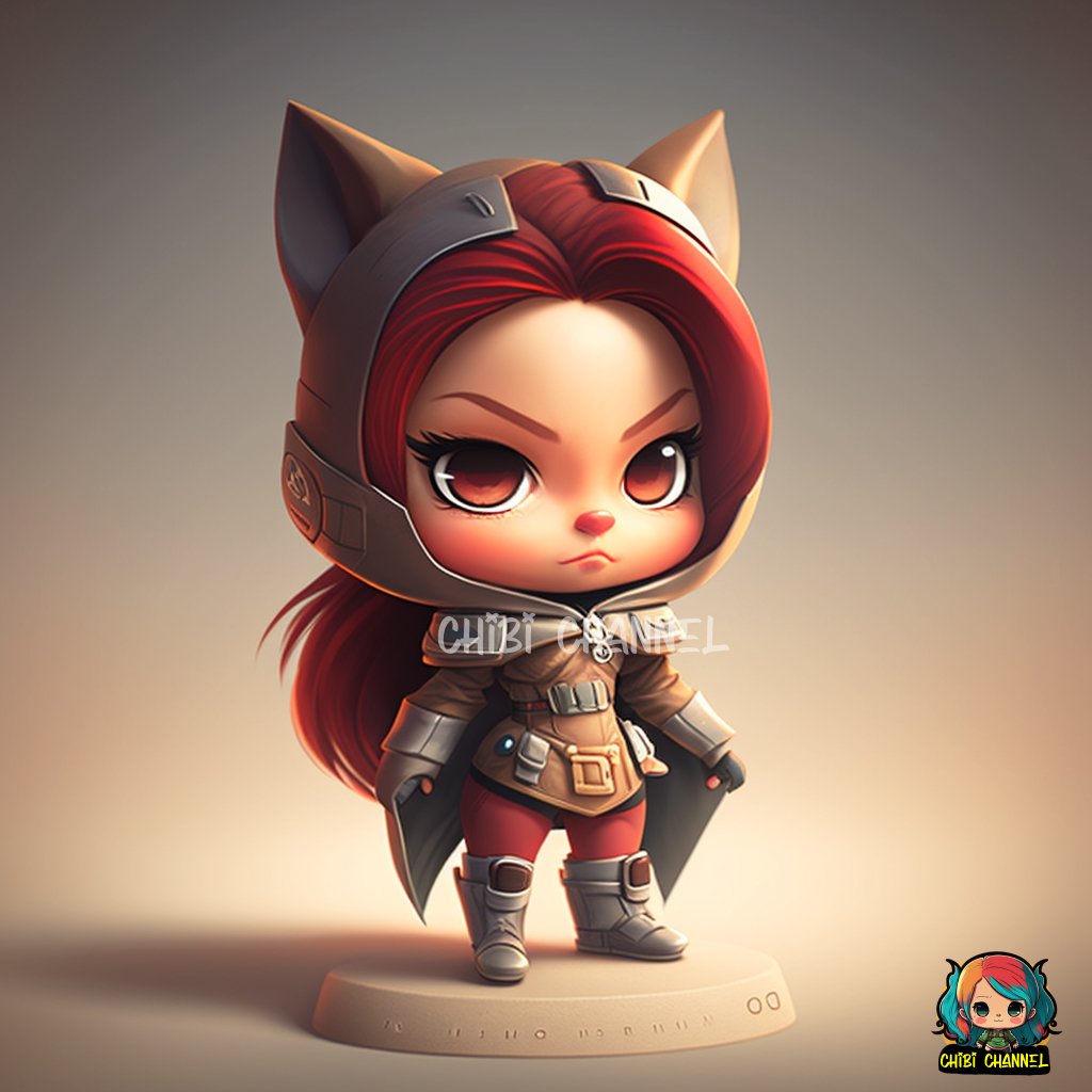 Chibi__Channel's tweet photo. A fiery enchantress, crimson locks aflame, with a visage bearing fox-like grace. Ears that catch whispers of hidden worlds, a gaze that bewitches with untamed allure. She dances on the edges of fantasy, a manifestation of mystic wonder. #aiart #chibistyle #chibi https://t.co/8sEJcnXkys