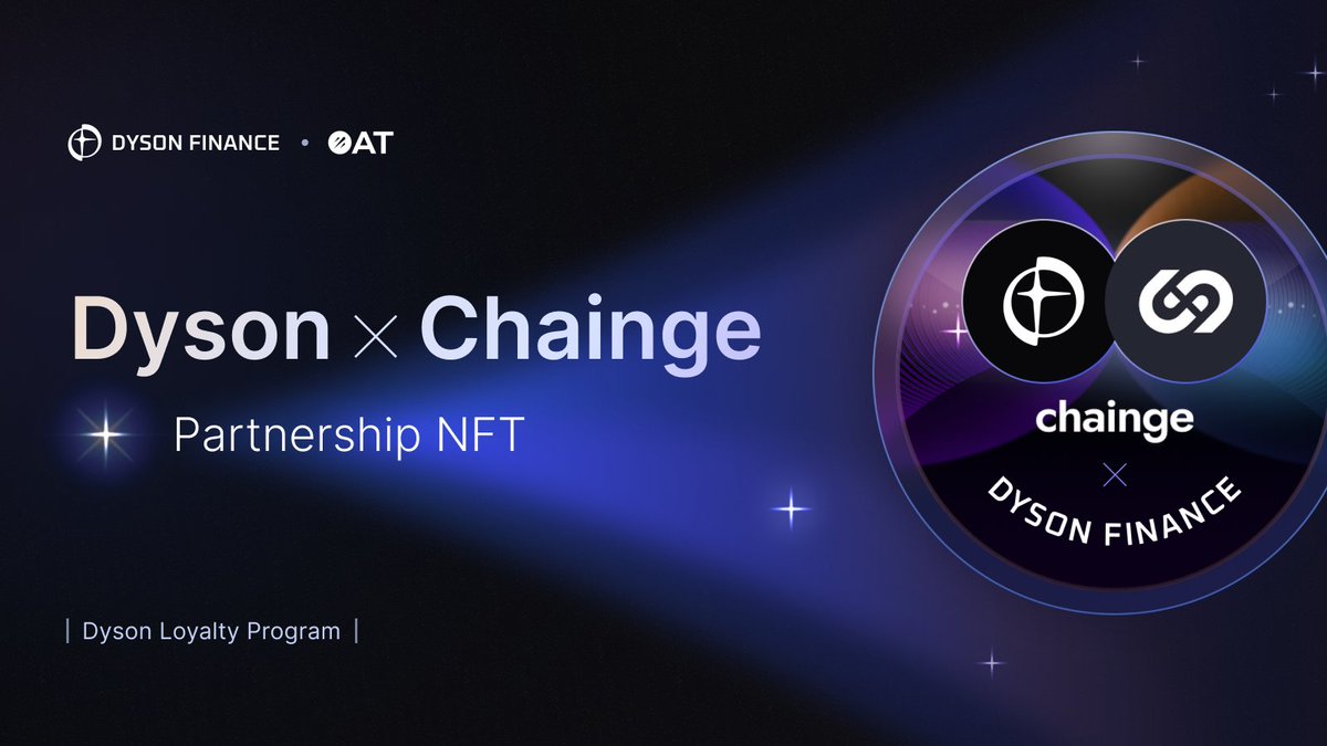 🎉 Join the Dyson x <a href="/FinanceChainge/">Chainge 🪢</a> Pre-Launch Contest!

👉 Retweet this post for a chance to win a limited-edition NFT. Unlock early perks and privileges for the launch of Dyson Finance, a highly accessible and lucrative #DEX.

Don't miss out on this groundbreaking alliance! 🤝