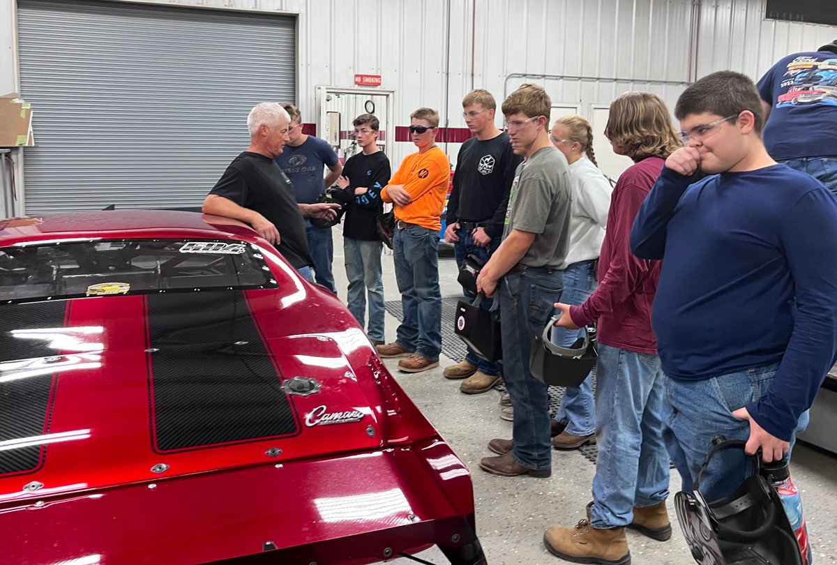 Congratulations to Ella, Dalton, and Bryce for winning welding competitions at yesterday’s Arc Welding Camp.  Also, a big thank you Mike at Jerry Bickel Racing for another great tour.
