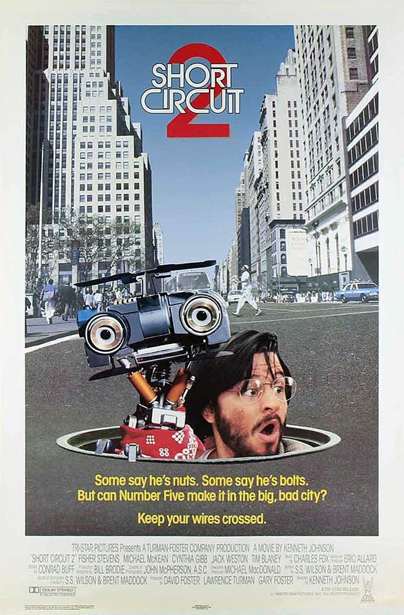 landofthe80s's tweet photo. "Short Circuit 2" debuted in theatres today in 1988. #80s #80smovies #1980s https://t.co/oKrSfdnvwz