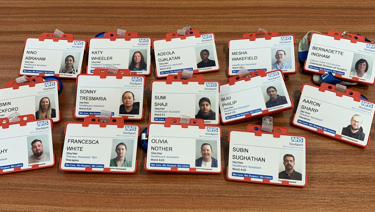 Look out for the red badges and say hello to our newest Care Support Workers! going out to A10 E1 E2 Theatres SAU Swanbourne Treehouse and Cancer Services - they been fabulous on induction this week 🤩