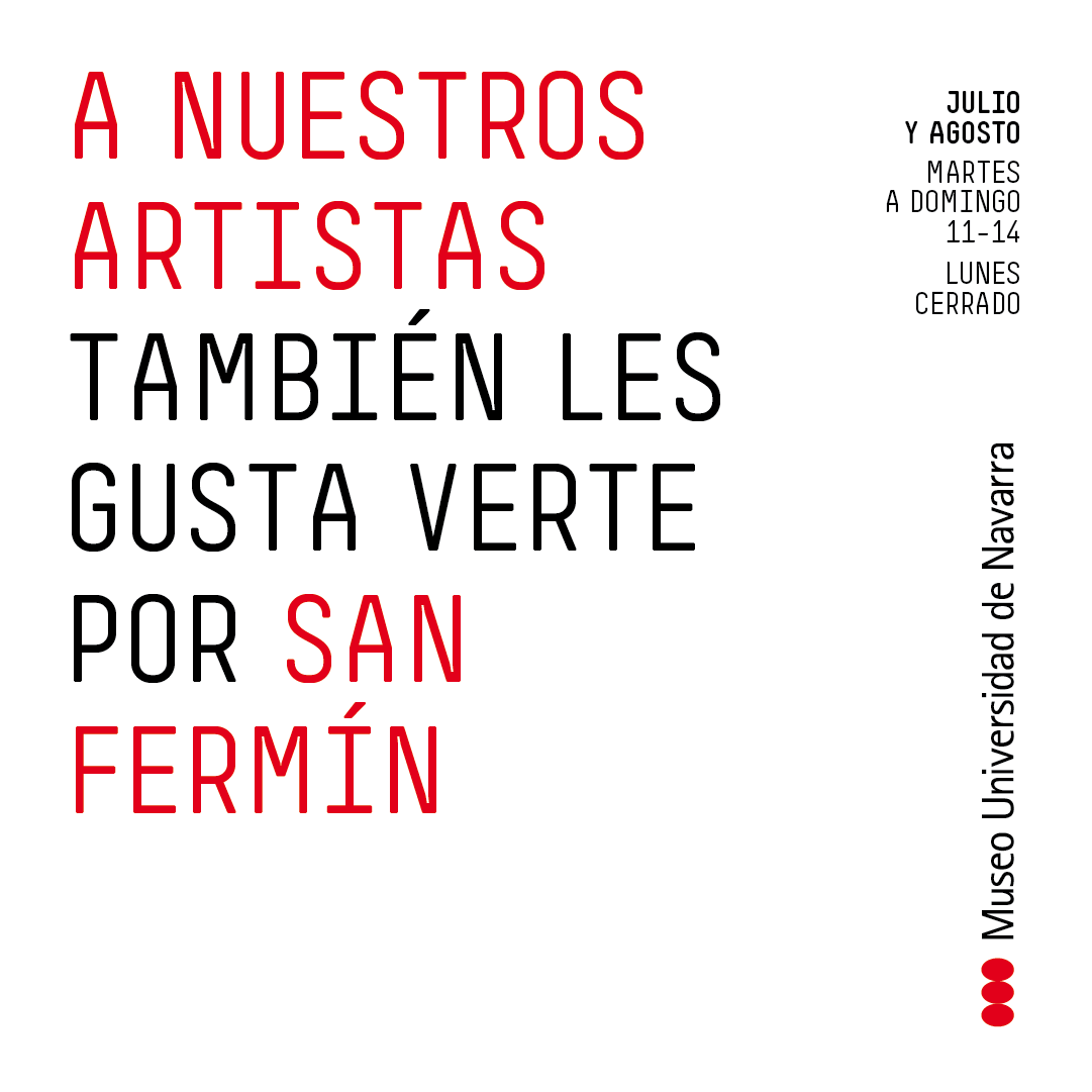 #SanFermín2023

¡Feliz San Fermín! Os deseamos unas fiestas increíbles en compañía de vuestros familiares y amigos y os recordamos que nuestros artistas también os esperan en el MUN

📅 De martes, a domingo. Lunes y 7 de julio, cerrado.
⏰ 11-14 h

¡Os esperamos!

#Pamplona #Arte