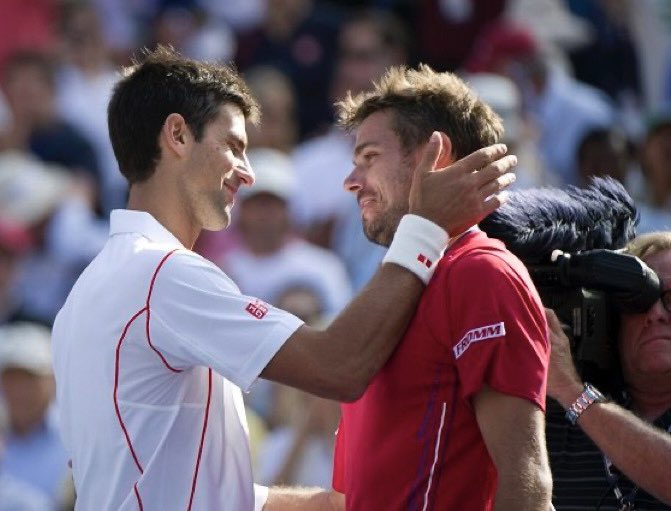 TheTennisLetter's tweet photo. Stan Wawrinka on facing Novak Djokovic at Wimbledon:

Interviewer: “You’ve played each other 26 times.”

Stan: “Don’t tell me the score.”

Interviewer: “You haven’t played on grass. Will that make a difference.”

Stan: “I will enjoy if I don’t get killed.” 😂 https://t.co/wlhivKqEXi