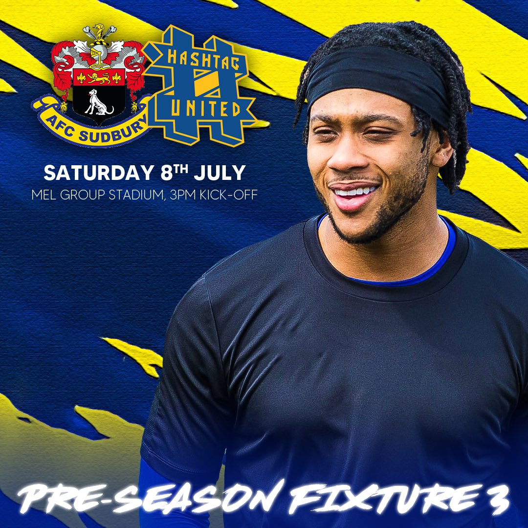 🚨 NEXT MATCH!

It’s last season’s Isthmian North rivals <a href="/AFCSudbury/">AFC Sudbury</a> up next for the Tags as we continue our pre-season grind 💪

📆 Saturday 8th JULY
⏰ 3PM
🏟️ MEL Group Stadium
📍 Brundon Ln, Sudbury CO10 7HN
💷 £8/5/FREE U16s