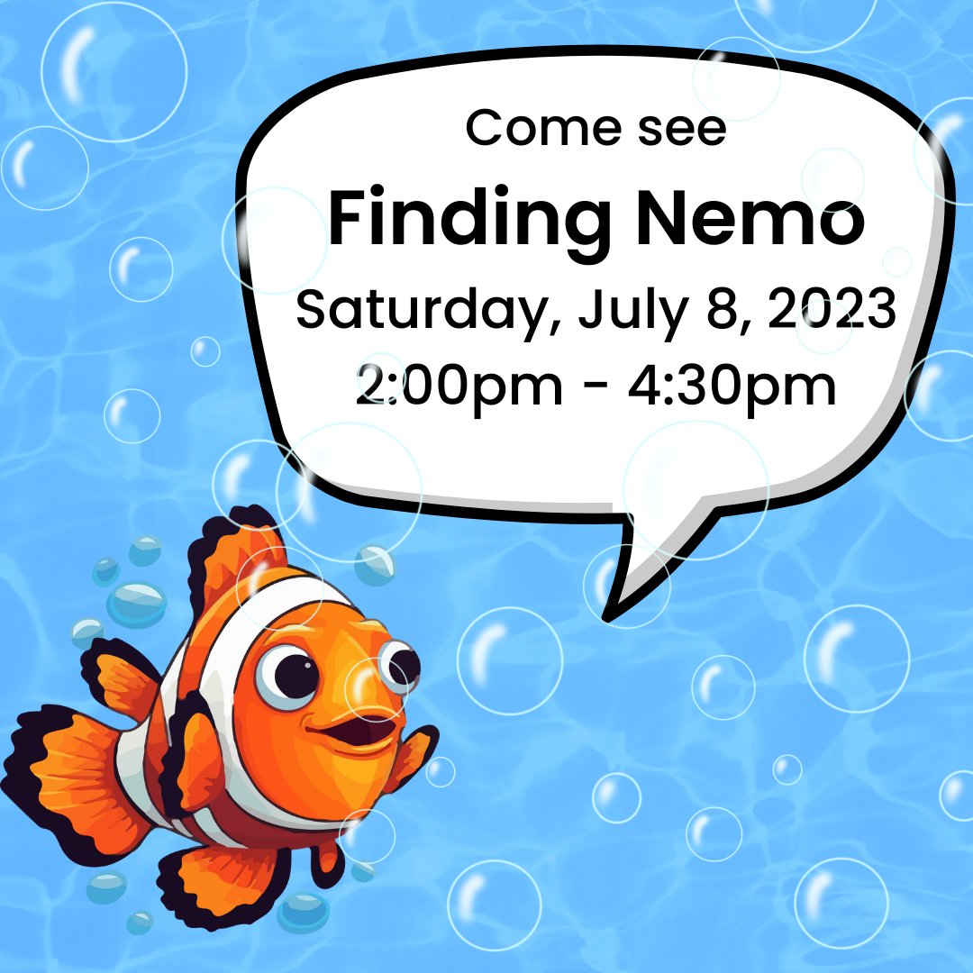 ShakerLibrary's tweet image. Come cool off this weekend with Marlin, Dory, and the gang! 

We&apos;re hosting an interactive screening of Finding Nemo this Saturday, which means we&apos;re breaking out the all the props. Join us at 2 p.m. sharp!

Learn more here: loom.ly/Iq_gE3Y