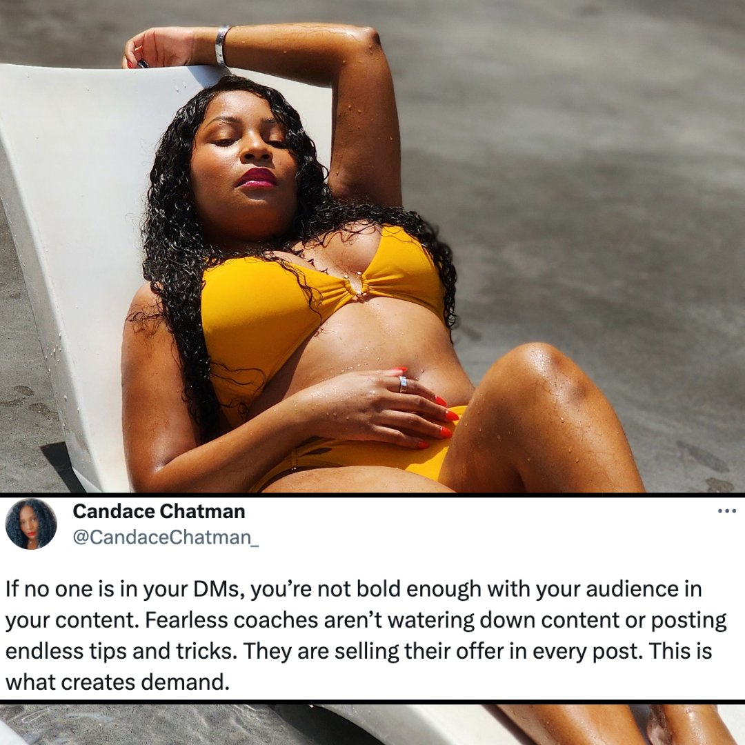CandaceChatman_'s tweet photo. Boldness is a sales strategy. It levels up your identity and enhances your beliefs about your business. 

The investment for private coaching is $15K in full or 6 payments of $2.5K for one year.
So go ahead, be bold, and apply to work with me by submitting an application. https://t.co/JFlBfcZZQb