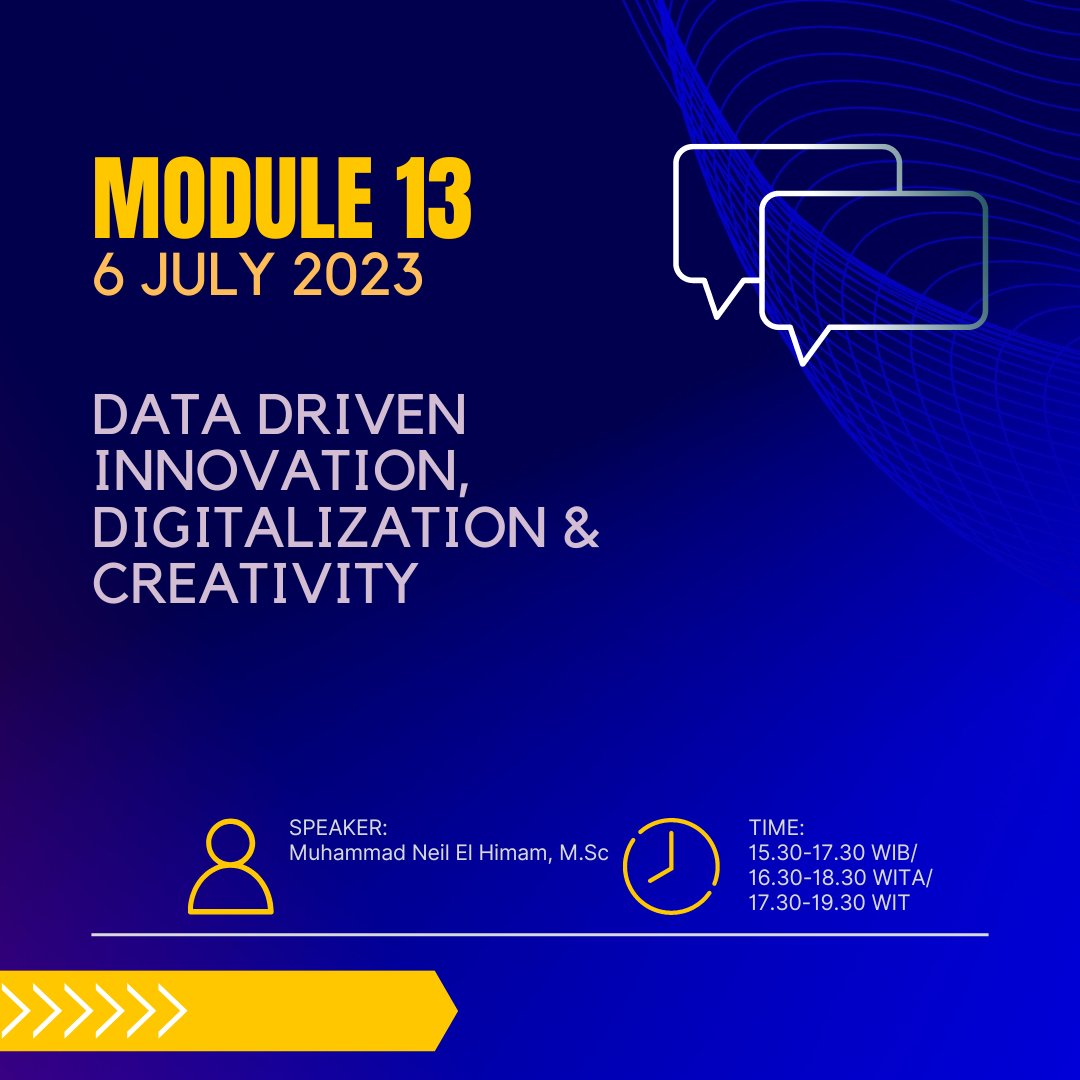 erikbanjar2's tweet photo. IDLP (Indonesia Destination Leadership Program) session by @Kemenparekraf
MODULE 13: DATA DRIVEN INNOVATION, DIGITALIZATION, & CREATIVITY
#IDLP
#destinationleadership
#pesonaindonesia
#wonderfulindonesia
#visitDUMAIyournextdestination https://t.co/k43LmU3n1J