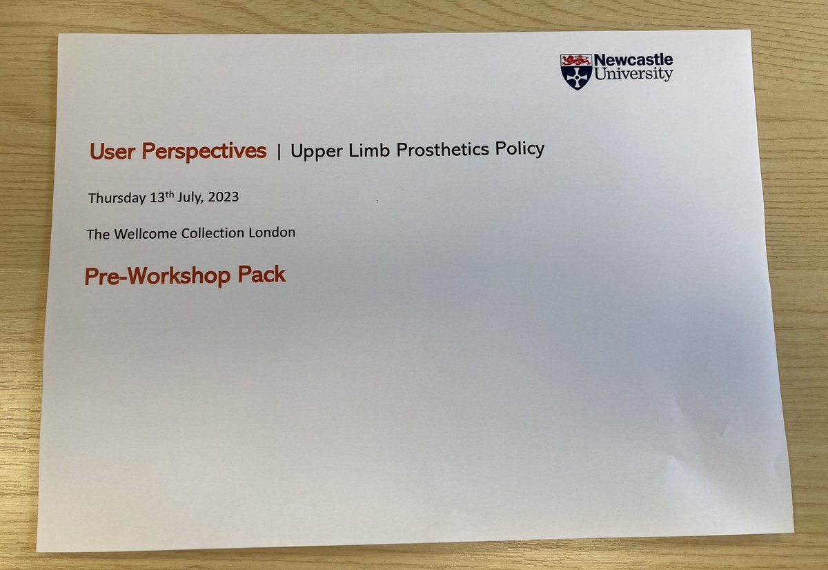 Getting the final pieces together for our workshop with people who use upper limb prostheses - exploring how collaborative research could inform future policy. Discussion areas include:

Rehabilitation Journeys 
Study Designs
Study Involvement

#policy #cocreation