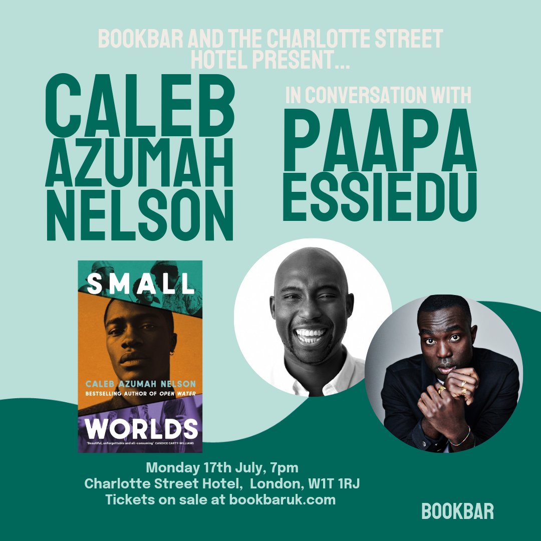 Huge news! We are so excited that Paapa Essiedu will be interviewing Caleb Azumah Nelson for our event to celebrate Caleb's novel Small Worlds on 17th July. Only a few tickets left - on sale: bookbaruk.com/product-page/b…